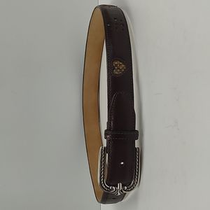 Brighton Leather Belt With Woven Cut Outs